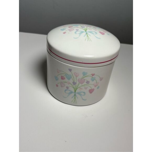 FTDA Other - Heart & Floral Ceramic Container Trinkets croc